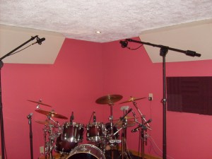 A pair of At 4050's used as overheads on our studio drums.