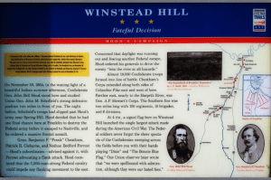 Plaque describing the Battle of Franklin. The lower right corner is where the quote below was pulled from.