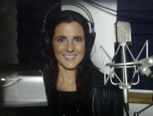 Here's Jennifer just prior to tracking her vocal on Midnight, Me and the Moon!