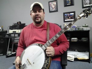 Aaron displaying the  very banjo Sonny Osbourne played on the recording of Rocky Top in 1967!