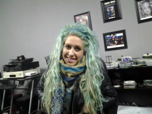 Session singer Brittany Lane arrives to sing on a songwriter demo