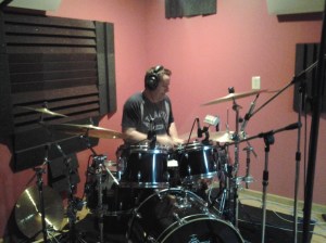 Rascal Flatts drummer, Jim Riley, at Nashville Trax on the house kit.